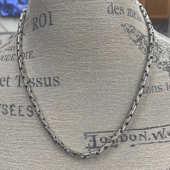 14K WHITE SOLID GOLD unique Turkish style rope LINK Unisex Necklace - Picture 14 of 14